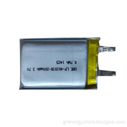3.7V/200mAh flat prismatic lithium polymer battery, thumb size, suitable for portable devices
